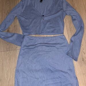 Blue Women's Skirt Set